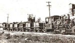 Mine cars and engine.